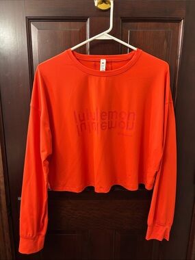 Lululemon coral Cropped Long Sleeve Sweatshirt